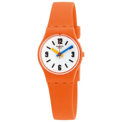 Swatch Sorange Quartz White Dial Ladies Watch Lo114 In Orange