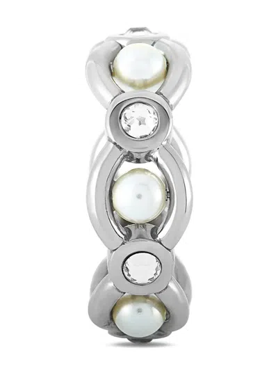 Pre-owned Swatch Vintage Crystal-embellished Ring In Silver