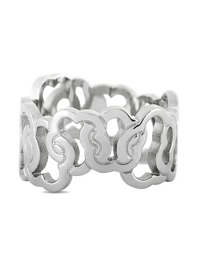Pre-owned Swatch Vintage Floral-design Ring In Silver