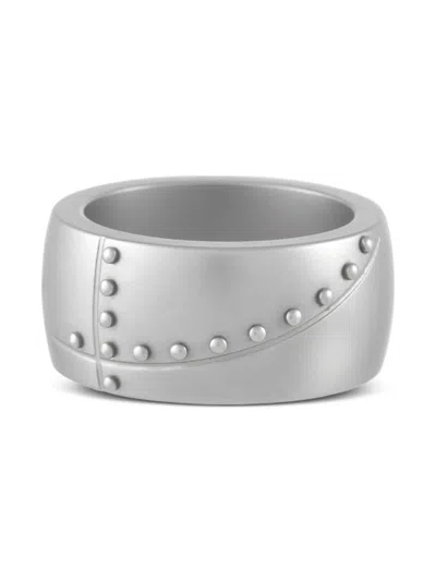 Pre-owned Swatch Vintage Logo-engraved Ring In Silver