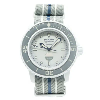 Pre-owned Swatch X Blancpain Bioceramic Scuba Fifty Fathoms Antarctic Ocean Ready To Ship