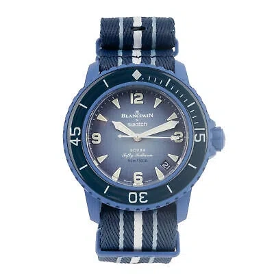 Pre-owned Swatch X Blancpain Bioceramic Scuba Fifty Fathoms Atlantic Ocean Ready To Ship