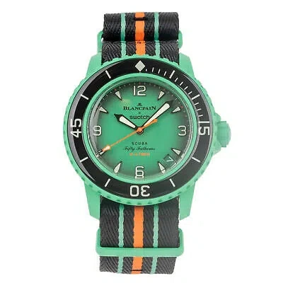 Pre-owned Swatch X Blancpain Bioceramic Scuba Fifty Fathoms Indian Ocean Ready To Ship