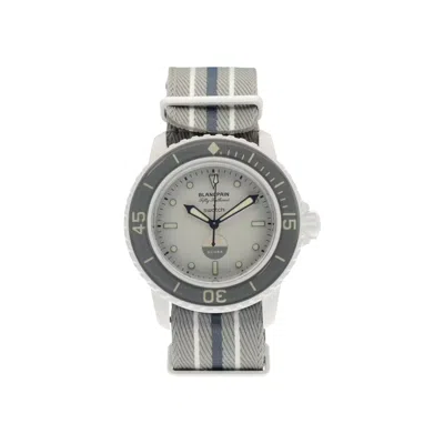 Pre-owned Swatch X Blancpain Scuba Fifty Fathoms 'antarctic Ocean' | Grey | Men's Size Onesize In Gray