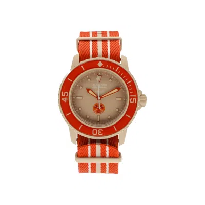 Pre-owned Swatch X Blancpain Scuba Fifty Fathoms 'arctic Ocean' | Red | Men's Size Onesize