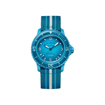 Pre-owned Swatch X Blancpain Scuba Fifty Fathoms 'blue Lagoon' | Men's Size Onesize