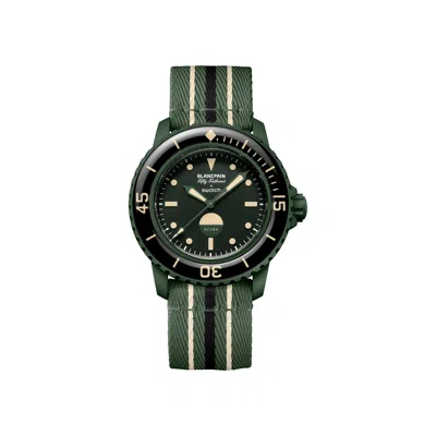 Pre-owned Swatch X Blancpain Scuba Fifty Fathoms 'green Abyss' | Black | Men's Size Onesize