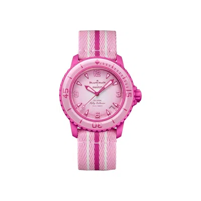 Pre-owned Swatch X Blancpain Scuba Fifty Fathoms 'pink Ocean' | Men's Size Onesize