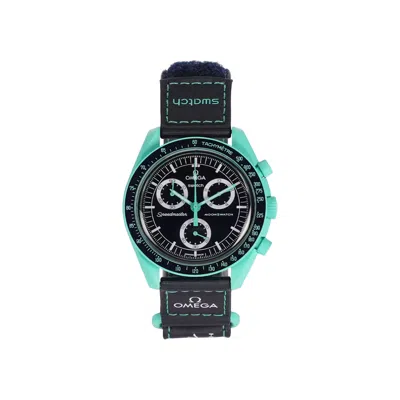 Pre-owned Swatch X Omega Bioceramic Moon 'mission On Earth Polar Lights' | Black | Men's Size Onesize