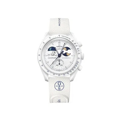 Pre-owned Swatch X Omega Bioceramic Moon 'mission To Earthphase Moonshine Gold Cold Moon' | White | Men's Size