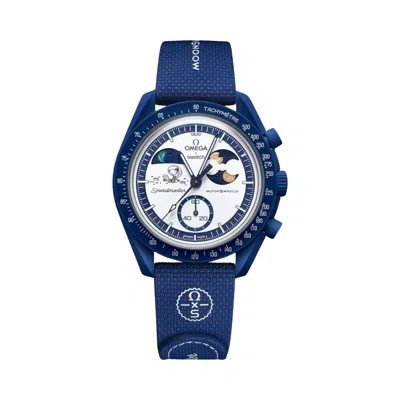 Pre-owned Swatch X Omega Bioceramic Moon 'mission To Earthphase Moonshine Snoopy Gold Beaver Moon' | Blue | Me