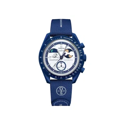 Pre-owned Swatch X Omega Bioceramic Moon 'mission To Earthphase Moonshine Snoopy Gold Corn Moon' | Blue | Men'