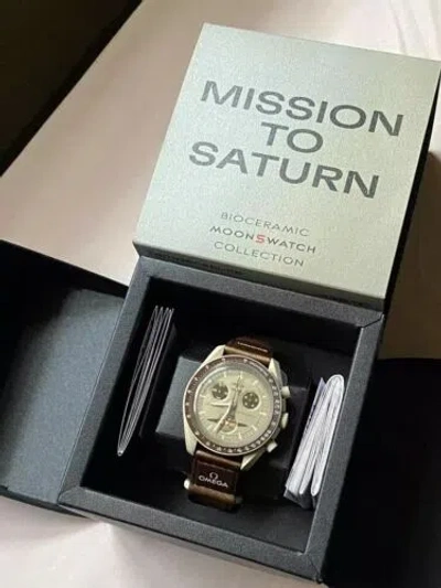Pre-owned Swatch X Omega Biocramic Moon Mission To Saturn - Brand Fast Ship