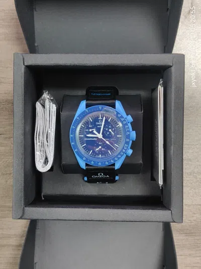 Pre-owned Swatch X Omega Mission To Neptune - Bioceramic Moon - Blue