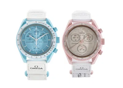 Pre-owned Swatch X Omega Moon Top 2 Set Uranus & Venus In Bioceramic