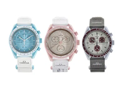 Pre-owned Swatch X Omega Moon Top 3 Set Uranus, Venus & Pluto In Bioceramic