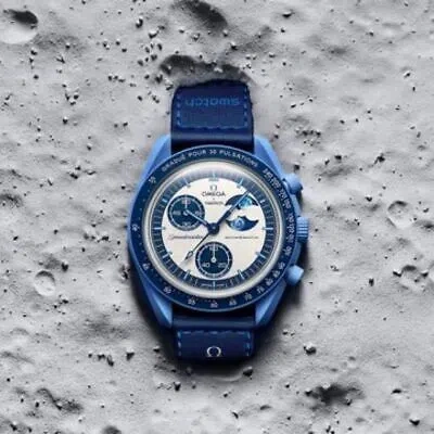 Pre-owned Swatch X Omega Moon Mission To The Super Blue Moon Moonphase Limited