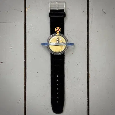 Pre-owned Swatch X Vivienne Westwood Swatch Ss93 Orb Watch In Black