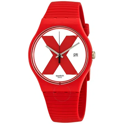Swatch Xx-rated White Red X Dial Men's Watch Suor400