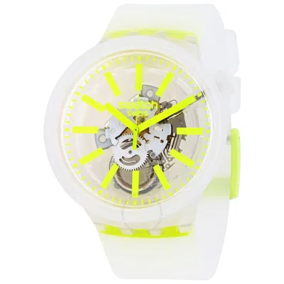 Swatch Yellow-in-jelly Quartz White Skeleton Dial Watch So27e103