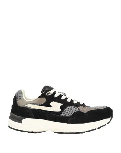 S.w.c Stepney Workers Club S. W.c Stepney Workers Club Man Sneakers Black Size 7 Leather, Textile Fibers
