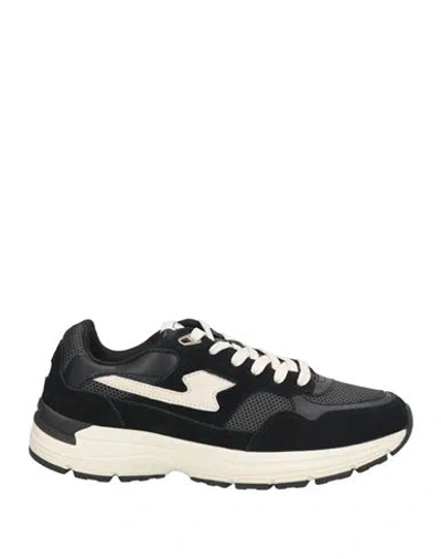 S.w.c Stepney Workers Club S. W.c Stepney Workers Club Man Sneakers Black Size 9 Leather, Textile Fibers