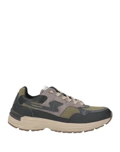 S.w.c Stepney Workers Club S. W.c Stepney Workers Club Man Sneakers Military Green Size 7 Leather, Textile Fibers In Multi
