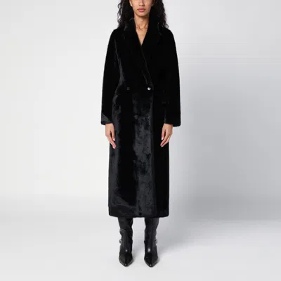 Swd By S.w.o.r.d. Black Long Faux Fur Coat