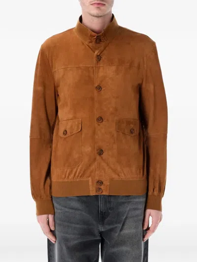 Swd By S.w.o.r.d. Button-up Suede Jacket In Multi