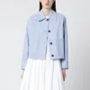 Swd By S.w.o.r.d. Light Blue Leather Jacket In Multi