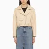 Swd By S.w.o.r.d. Milk-white Leather Biker Jacket In White