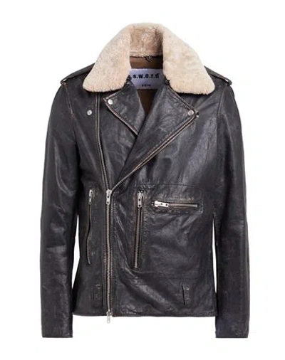 Swd By S.w.o.r.d. Swd By S. W.o. R.d. Man Jacket Black Size 44 Cow Leather