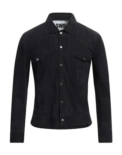 Swd By S.w.o.r.d. Swd By S. W.o. R.d. Man Jacket Midnight Blue Size 42 Leather