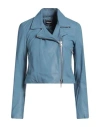 Swd By S.w.o.r.d. Swd By S. W.o. R.d. Woman Jacket Pastel Blue Size 8 Leather