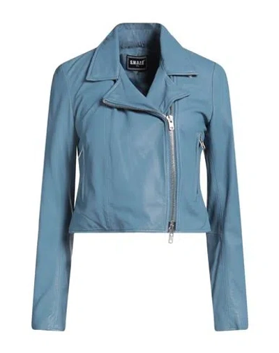 Swd By S.w.o.r.d. Swd By S. W.o. R.d. Woman Jacket Pastel Blue Size 8 Leather