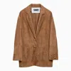 SWD BY S.W.O.R.D. SWD BY S.W.O.R.D. BEIGE SUEDE SINGLE BREASTED JACKET