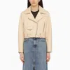 Swd By S.w.o.r.d. Milk-white Leather Biker Jacket In White