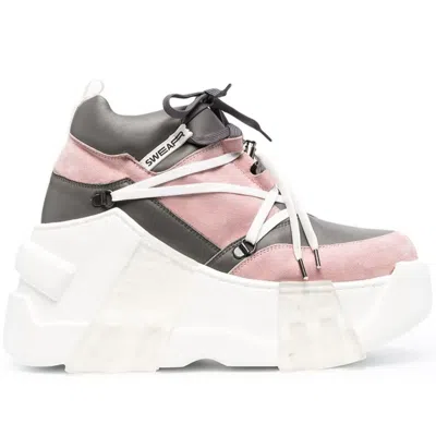 Swear Women's White / Pink / Purple Amazon Platform Sneakers - White & Pink In White/pink/purple