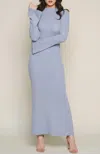 Sweaterland Cut-out Back Maxi Dress In Dusty Blue In Blue