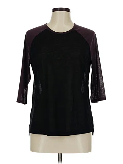 Pre-owned Sweaty Betty 3/4 Sleeve T-shirt In Black