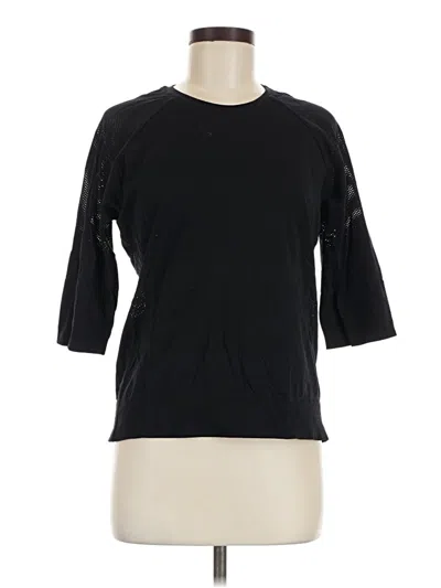 Pre-owned Sweaty Betty 3/4 Sleeve T-shirt In Black