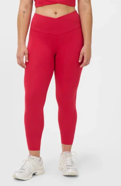 Sweaty Betty 7/8 Wrap Waist Leggings In Red