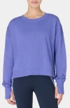 Sweaty Betty After Class Cotton Blend Crop Sweatshirt In Blue