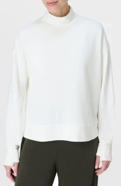 Sweaty Betty After Class Cotton Turtleneck Crop Sweatshirt In White