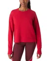 Sweaty Betty After Class Crop Sweatshirt Pepper Red In Red