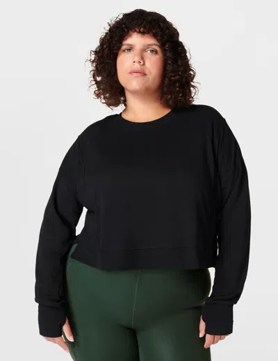 Sweaty Betty After Class Crop Sweatshirt In Black