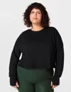 Shop Sweaty Betty After Class Crop Sweatshirt In Black