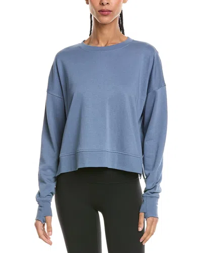 Sweaty Betty After Class Crop Sweatshirt In Blue