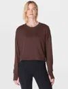 Sweaty Betty After Class Crop Sweatshirt In Cacao Brown