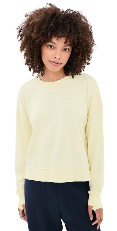Sweaty Betty After Class Crop Sweatshirt Butterscotch Yellow In Gray